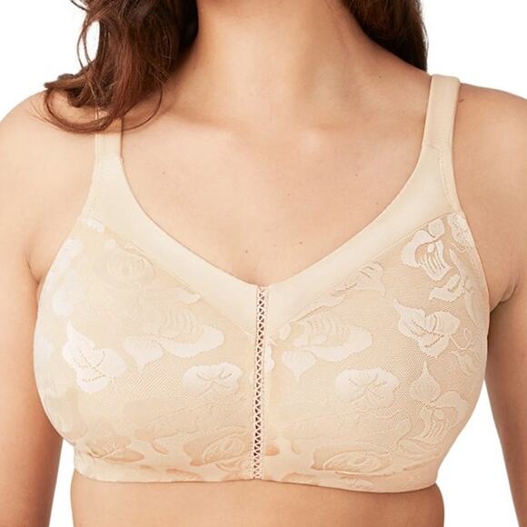 WACOAL Awareness Full Figure Seamless Wire Free Bra 34DDD 85276 Sand Nude Beige - Picture 5 of 16